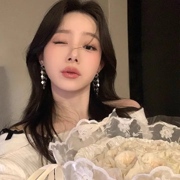 DAIIIBABYYY  -  Trend Geometry Rhombus Drop Earrings for Women Fashion Gold Silver Color Long Tassels Earring Jewelry Wedding Party Gifts